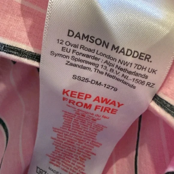 DAMSON MADDER Mia Midi Dress in Pink Stripe Bow Tie UK 10 US 6 - Picture 9 of 11